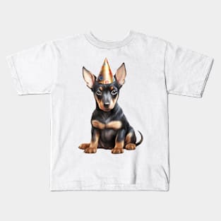 Birthday Doberman Pinscher Dog Kids T-Shirt